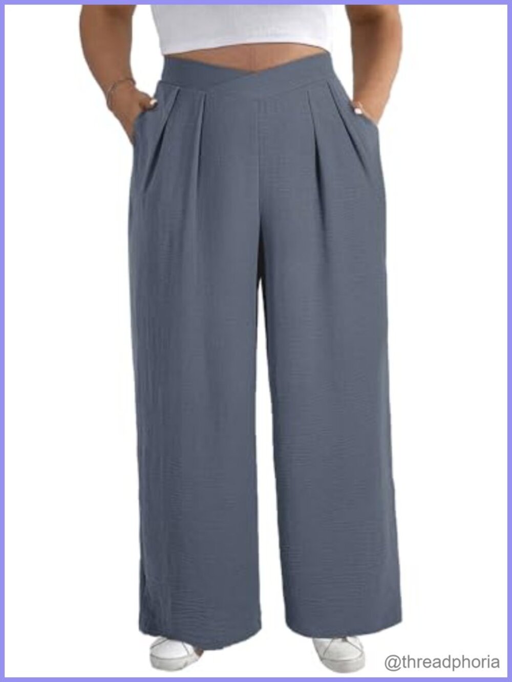 Plus Size Wide Leg Work Pants High Waist Pleated Palazzo